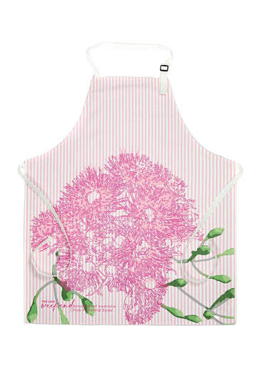 Pink Flowering Gums Apron | pinstripe graphic - A little lost weekend moment in your everyday.