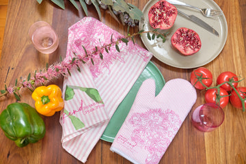 Pink Flowering Gums Oven Mitts | graphic - A little lost weekend moment in your everyday.Sold in pairs