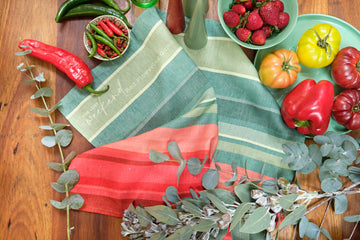 Red Flowering Gums Tea Towel |  lineal - A little lost weekend moment in your everyday.