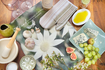 Flannel flower Oven Mitts | lineal- A little lost weekend moment in your everyday.Sold in pairs